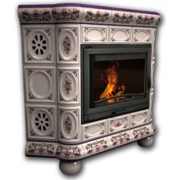 Каминная облицовка КимрПечь Медальон угловая Ирисы